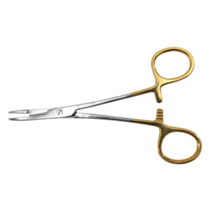 Olsen Hegar Needle Holder Scissors Combination Serrated - Tungsten Carbide, Curved Tips